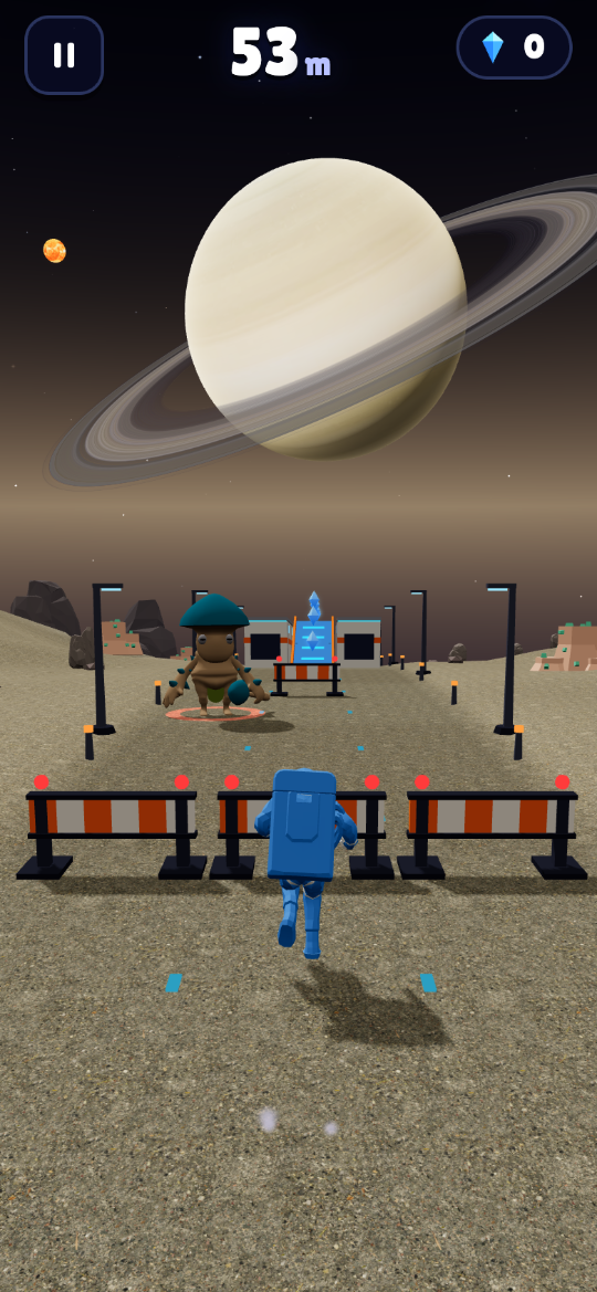 Solar Runner screenshot: running on one of the 9 worlds of the Solar System