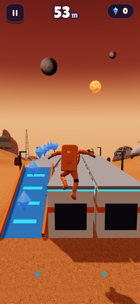 Solar Runner screenshot: grabbing a power-up